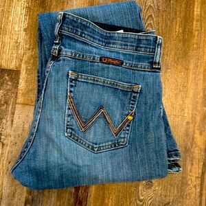 Wrangler Blue Boot Cut Jeans with Signature Stitching